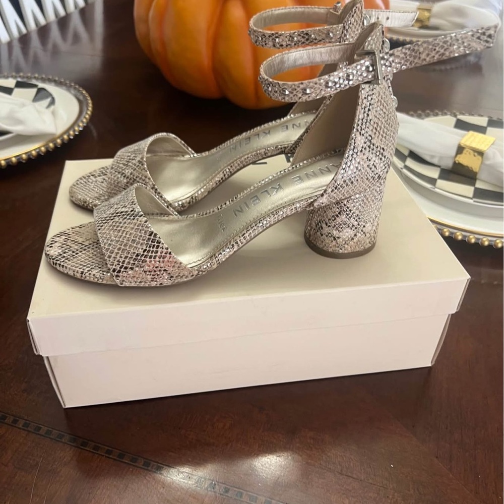 Anne Klein Metallic Snakeskin Heels - Picture 2 of 2